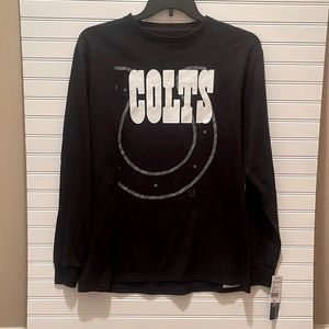 Men's Majestic NFL Indianapolis Colts Logo Black Long Sleeve T-Shirt Large